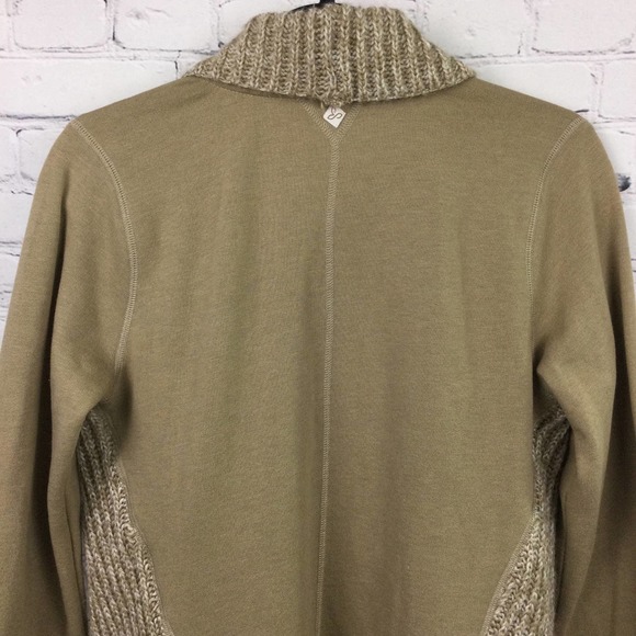 PrAna Tan Waterfall Wool Blend Knit Long Sleeve Open Cardigan Women’s Size M - Picture 5 of 15